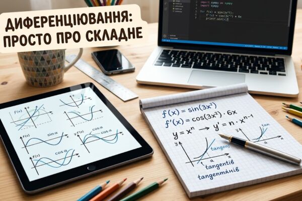 Диференціювання: просте пояснення, формули та приклади